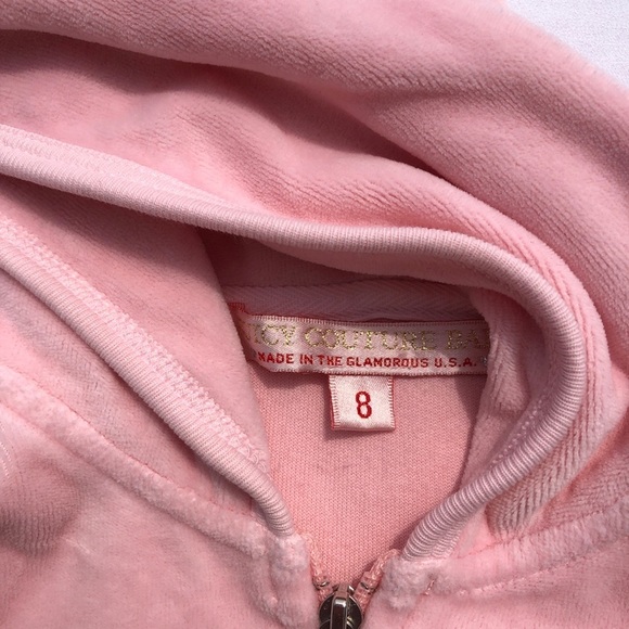 JUICY COUTURE VELOUR SWEATSHIRT CROCHET SLEEVES - Picture 4 of 4